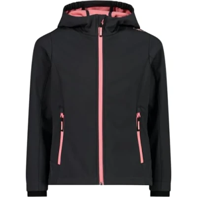 Afbeelding van CMP Softshelljas voor kinderen met vaste capuchon, antraciet perzik, 128