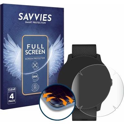 Afbeelding van Savvies Screenprotector voor Garmin vivoactive 3 Music Folie Beschermfolie transparant volledig dekking (4 Stuks)