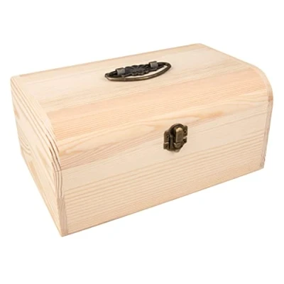 Afbeelding van Rayher houten koffer met antiek beslag en handgreep, 24,5 x 16,5 11,5 cm, FSC gecertificeerd hout, naturel, kist deksel, box, 64027505