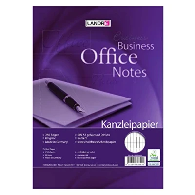 Afbeelding van Landré Kanselarijpapier A3 op A4 gevouwen, geruit, 80 g/m², 250 kanselarij vellen