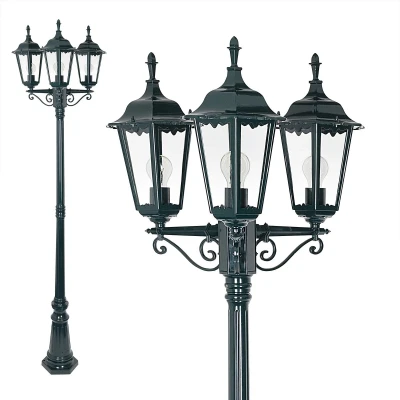 Afbeelding van Lantaarnpaal Ancona 3 lichts buitenlamp zwart