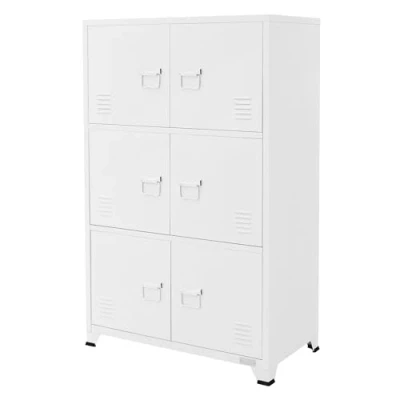 Afbeelding van Kantoorkast met drie niveaus magnetische sluiting 75x40x120 cm wit staal ML design