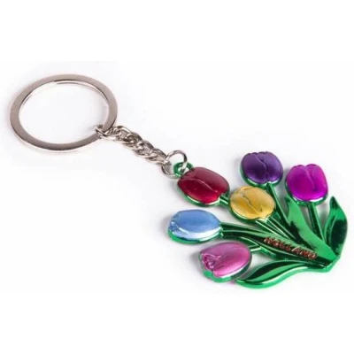 Afbeelding van Sleutelhanger 3D Tulpenbos Gekleurd Holland Souvenir