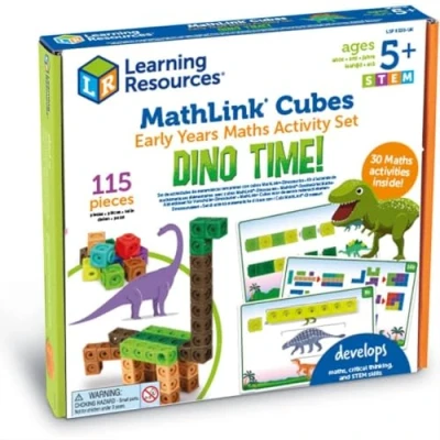 Afbeelding van Learning Resources MathLink Kubussen Dino Tijd Vroeg Wiskunde 115 Stuk Activiteit Set