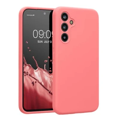 Afbeelding van kwmobile telefoonhoesje geschikt voor Samsung Galaxy A54 5G TPU backcover met siliconen coating Smartphone case in Pastelkleurig koraal