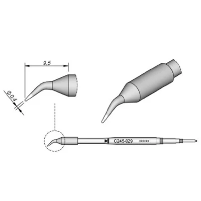 Afbeelding van JBC Tools C245032 soldeerpunt Ronde vorm, Recht Grootte 0.4 mm Lengte soldeerpunt: 11 Inhoud: 1 stuk(s)