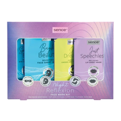 Afbeelding van Geschenkset Sence Collection Metallic Sheet Mask Kit Night Reflexion 4 stuks