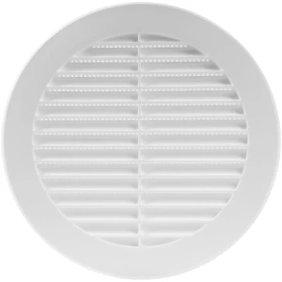 Afbeelding van Vent Systems 150 mm / 5,90&quot; inch witte luchtrooster ronde ventilatieopeningen ventilatierooster geïntegreerd insectenscherm HVAC voor badkamer, thuiskantoor, keuken