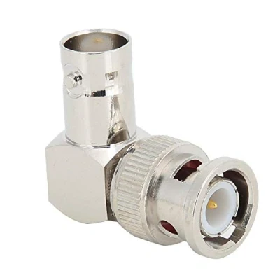 Afbeelding van BNC haakse plug, 4 stuks plug naar socket 50 Ohm messing