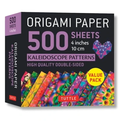 Afbeelding van Origami Paper 500 Sheets Kaleidoscope Patterns 4&quot; (10 cm): Tuttle Paper: Double Sided Printed with 12 Different Colorful