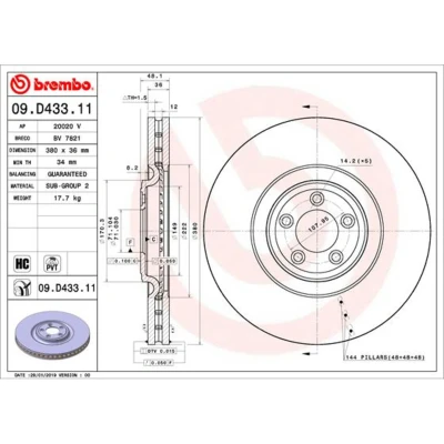 Afbeelding van Brembo Remschijven 09.D433.11
