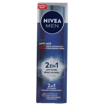 Afbeelding van 3 pack NIVEA MEN Anti Age 2in1 Power Hydraterende Crème Dagcrème Normale en rijpere huid SPF 30 Met hyaluronzuur Luminous630 50 ml