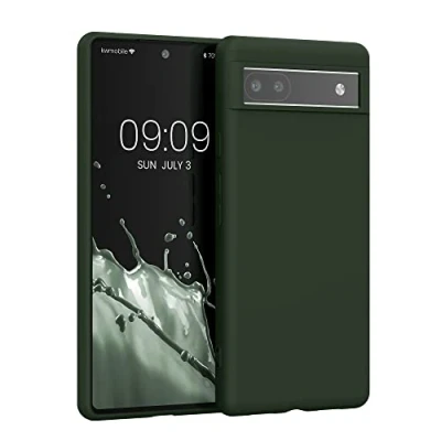 Afbeelding van kwmobile telefoonhoesje geschikt voor Google Pixel 6a Hoesje smartphone Back cover in donkergroen mat