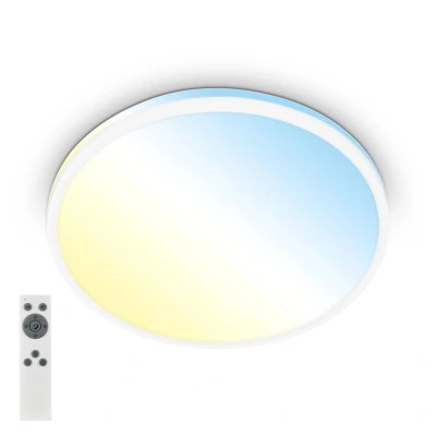 Afbeelding van Briloner Pulup LED plafondlamp 3821016 Dimbaar Afstandsbediening Timer Nachtlamp functie Kleurtemperatuurregeling CCT Ø33 x 6 cm Wit