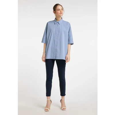 Afbeelding van Dreimaster Colina Overhemdblouse, Dames, Maat: 34, Graublau