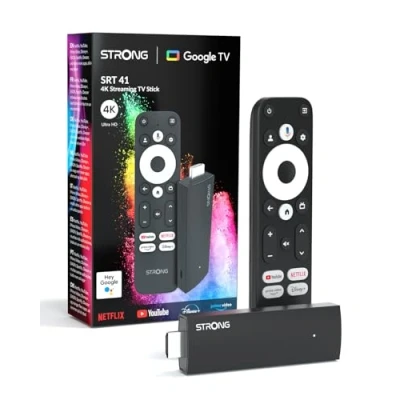 Afbeelding van STRONG Streaming Box Android TV 2K FHD LEAP UNA HDMI Stick Chromecast ingebouwd Google stemassistent compatibel eenvoudig te installeren stickformaat zwart