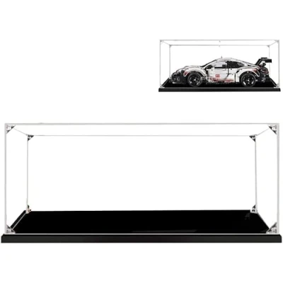 Afbeelding van MMOC Acryl showcase vitrine, voor 42096 Technic Porsche 911 RSR, afdekhoes, stofdicht, miniaturen, modelbouw (2 mm)