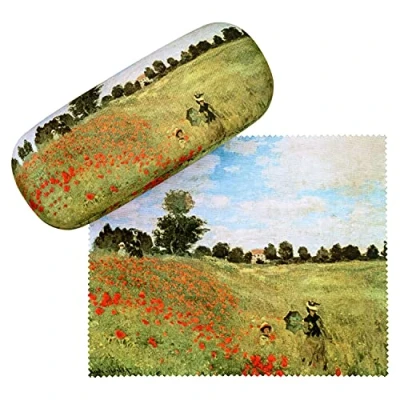 Afbeelding van VON LILIENFELD Brillenetui Brillenkoker Stabiele Claude Monet: Papaverveld Reinigingsdoek Glasses Case Art