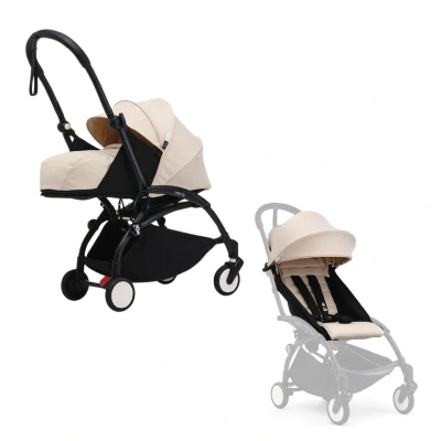 Afbeelding van BABYZEN YOYO² Buggy Black met 0+ Newborn Pack en 6+ Colorpack Bonpoint Beige Compleet