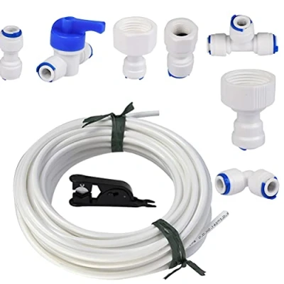 Afbeelding van 15 m watertoevoerleiding, universele aansluitset voor koelkast, 6,4 mm, 12,7 19 mm waterslangconnector koelkast watertoevoerleiding