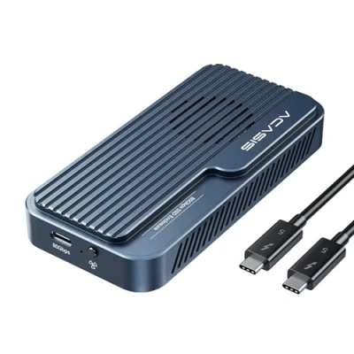 Afbeelding van ACASIS 80 Gbps M.2 Nvme SSD behuizing, met koelventilator, Enclosure Compatibel Thunderbolt5/USB4 V2.0, MacBook PRO M4/M4 en M4 Max, Mac mini (TBU 501 EU)