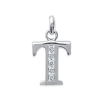 Afbeelding van Blinx Jewels Zilveren Hanger Letter T Steentjes