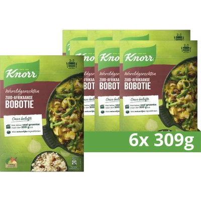 Afbeelding van Knorr Wereldgerechten Zuid Afrikaanse Bobotie Maaltijdpakket 6 x 309 g Voordeelverpakking