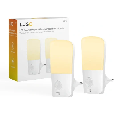 Afbeelding van LED Nachtlampje met Bewegingssensor in Stopcontact 2 stuks Nachtlampjes Nacht Lamp Dag en Sensor