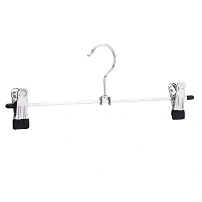Afbeelding van Amazon Basics Metalen hangers voor broek en rok, met clips, set van 20, chroom