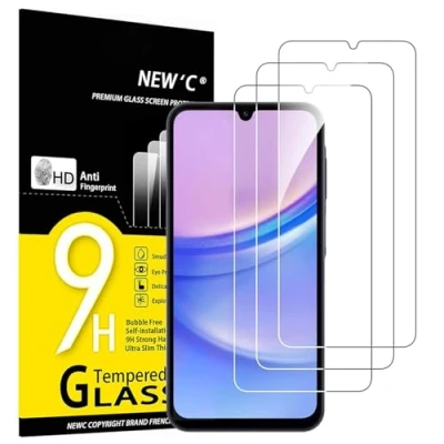Afbeelding van NEW&#039;C 3 Stuks, Screen Protector voor Samsung Galaxy A15 5G/4G, Gehard Glass Schermbeschermer Film 0.33 mm ultra transparant, resistent