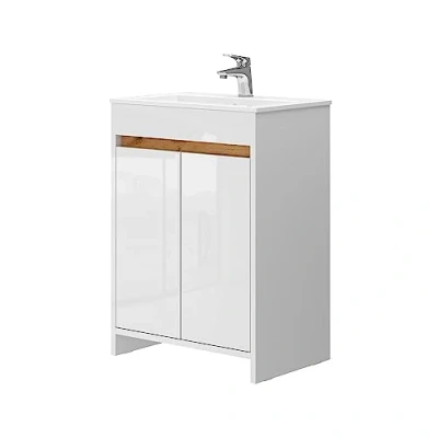 Afbeelding van Vicco Badkamermeubel set Lemgo, wit hoogglans, 2 delen, onderkast 60 cm