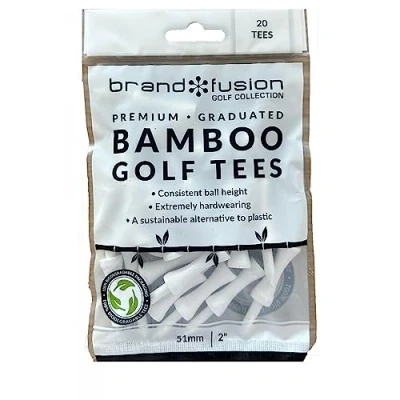 Afbeelding van Brand Fusion Unisex&#039;s 51mm wit afgestudeerd biologisch afbreekbaar houten golftees biodegrabale