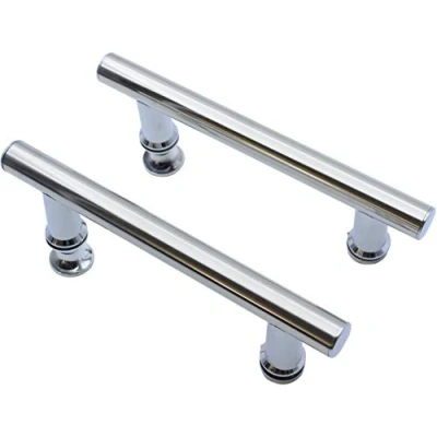 Afbeelding van KEABATH Douche Deurklink 2 Pack Deurknop Pull Handvat Onderdelen Vervanging 145mm Gat naar Rvs met Plastic Knoppen Glazen