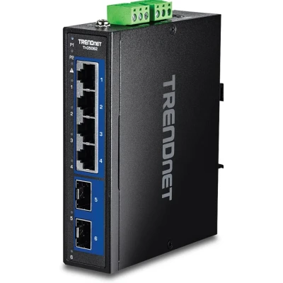 Afbeelding van Trendnet 6 poorts industriële 2.5G DIN Rail schakelaar met 10G SFP (6 Havens), Netwerkschakelaar