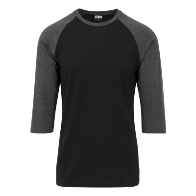 Afbeelding van Urban Classics Contrast 3/4 Sleeve Raglan Longsleeve, Heren, Maat: Medium, Blk/cha