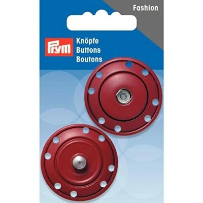 Afbeelding van PRYM 341833 naaiknop metaal 35 mm donkerrood, 1 stuk