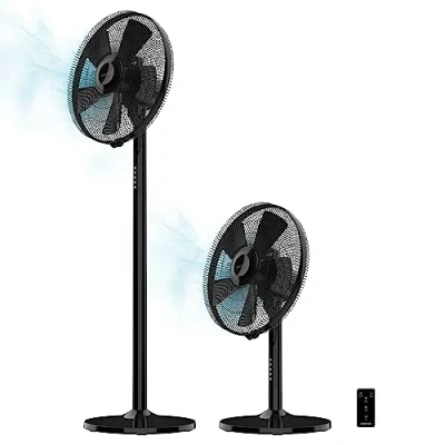 Afbeelding van Cecotec 05875, Huishoudelijke ventilator met bladen, Zwart, Vloer, Tafel, 60, Knoppen, 7 uur