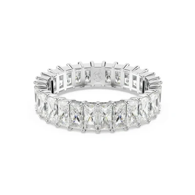 Afbeelding van Swarovski Matrix ring, Baguette slijpvorm, Wit, Rodium toplaag