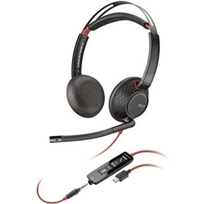 Afbeelding van POLY Blackwire 5220 Headset Bedraad Hoofdband Oproepen/muziek USB Type C Zwart, Rood