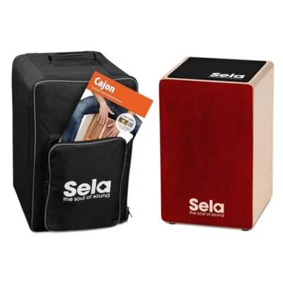 Afbeelding van Sela SE 184 DE Primera Cajon Red beginnersbundel met Snare System, opgebouwd, rugzak, zitpad, school, CD, DVD