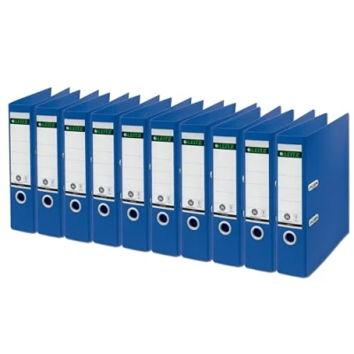 Afbeelding van Ordner Leitz 180 Recycle 80 mm karton A4 blauw 10 stuks