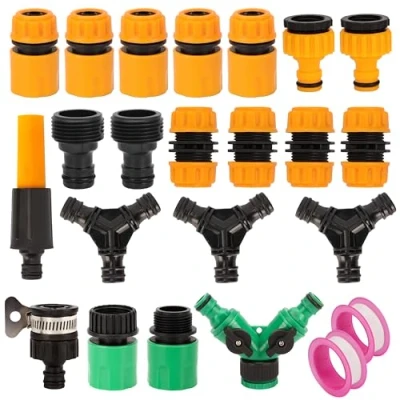 Afbeelding van Belle Vous (21 Delige) Tuinslang Set Quick Connector ¾ Inch Man en Vrouw Pijp Fittings Eind Reparatie met Tap Adapter &amp; Splitters