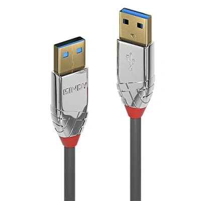 Afbeelding van LINDY 36627 2m USB 3.0 Type A kabel, Cromo Line antraciet