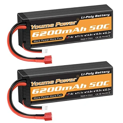 Afbeelding van Nihewo 2s 3s Lipo Batterij 7.4v 11.1v 3300mah 5200mah 6200mah met TRX Deans T Plug 50c voor RC Auto Vrachtwagen Voertuig (2x plug)