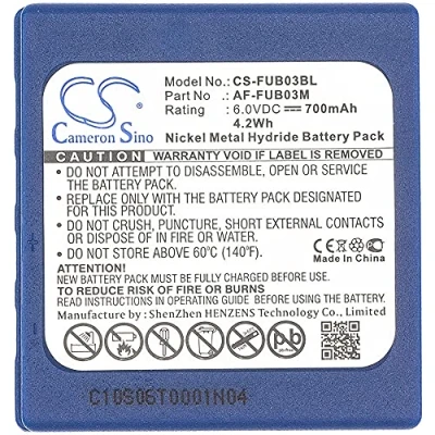 Afbeelding van CS FUB03BL Baterie 700mAh compatibel met [HBC] BA222060, FUA71, FUB 3A, FUB3A, Radiomatic BA203060, Fub03A, Micron 4, 5, [ABITRON] TGA, TG