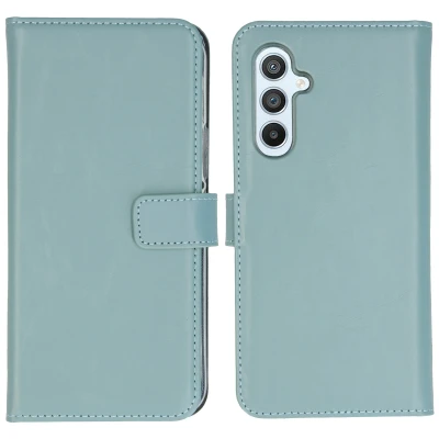 Afbeelding van Samsung Galaxy A54 (5G) Hoesje Echt leder Selencia Bookcase Lichtblauw Telefoonhoesje