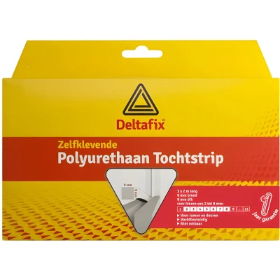 Afbeelding van Tochtstrip tochtwering wit zelfklevend universeel 6 m x 9 mm Tochtstrippen