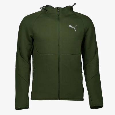 Afbeelding van Puma Evostripe FULL ZIP Hoodie Sweater met rits, Heren, Maat: XL, Myrtle