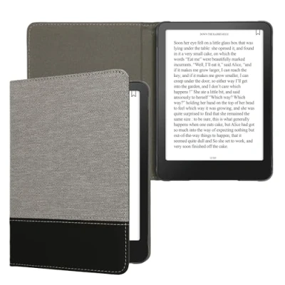 Afbeelding van kwmobile hoes geschikt Voor Amazon Kindle Paperwhite (12. Gen 2024) / Colorsoft Canvas beschermhoes in donkergrijs zwart e reader