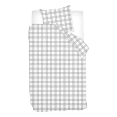 Afbeelding van Snoozing Lies Flanel Dekbedovertrek Eenpersoons 140x200/220 cm + 1 kussensloop 60x70 Grijs
